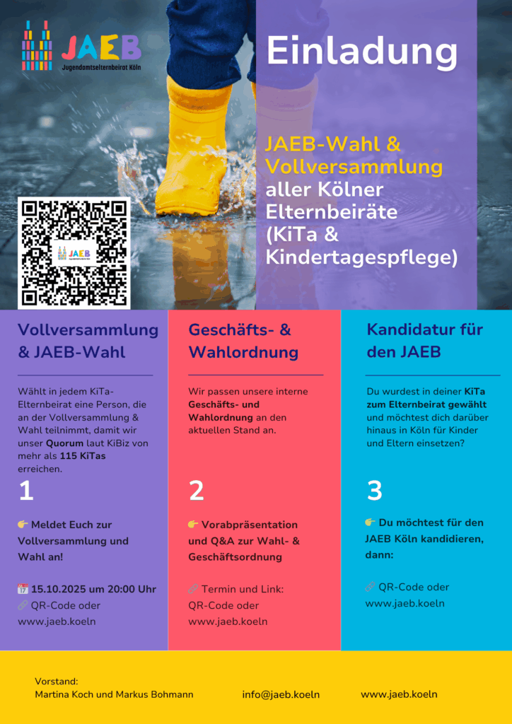 Einladung Vollversammlung Elternbeiräte + JAEB Wahl 2025/2026